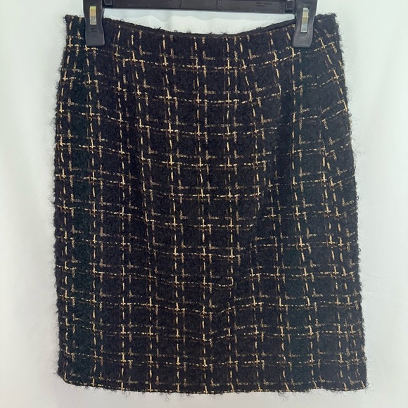 New J.McLaughlin Wool Blend Tweed Lined Pencil Skirt Size 2 - Picture 3 of 9